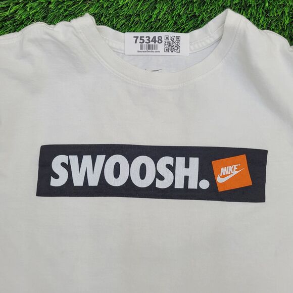 NIKE Swoosh Shirt Medium 21x25 White - Picture 10 of 12